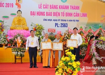 Tập đoàn TECCO cung tiến Đại Hùng Bảo Điện Tổ Đình Cần Linh trị giá 30 tỷ đồng